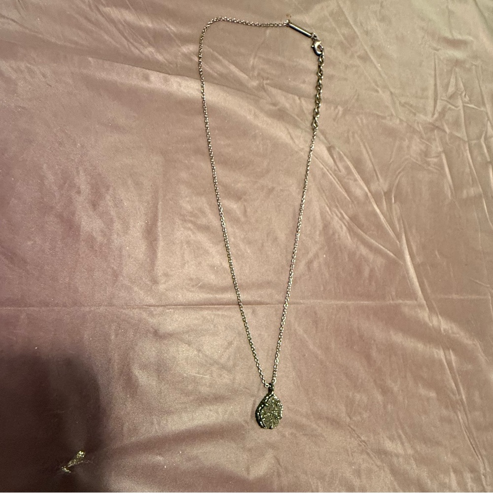 Vintage KENDRA SCOTT Catherine Platinum Drusy Necklace RARE Color-Gunmetal Grey - Picture 12 of 12